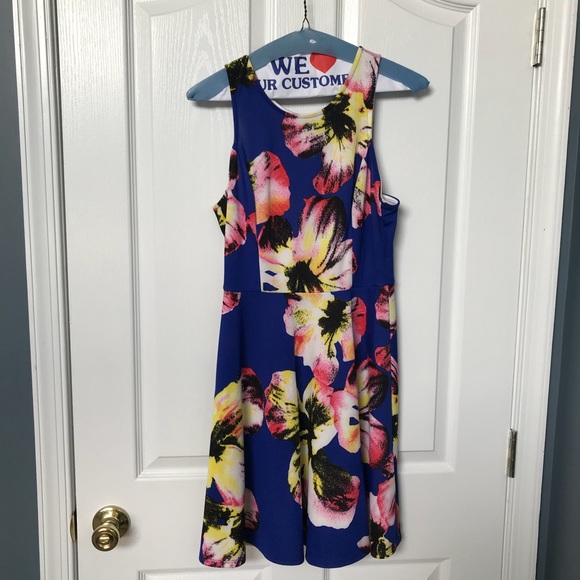 Beautiful Floral Aqua Dress - Picture 3 of 6